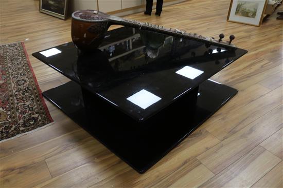 Luigi Caccia Dominioni (1913-2016) for Azucena - a late 1960s mirror black and chrome mounted coffee table W.120cm